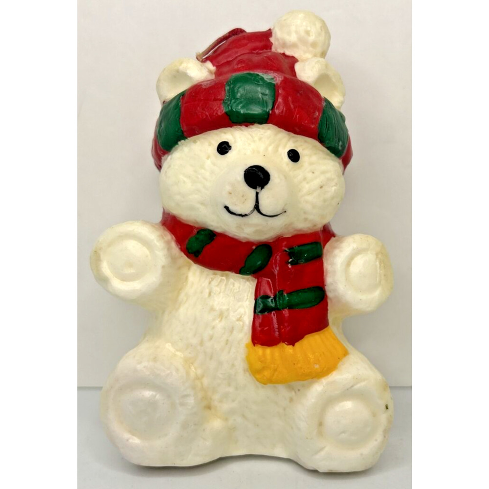 Vintage‎ Christmas Polar Bear Candle 5.75" SKU H536